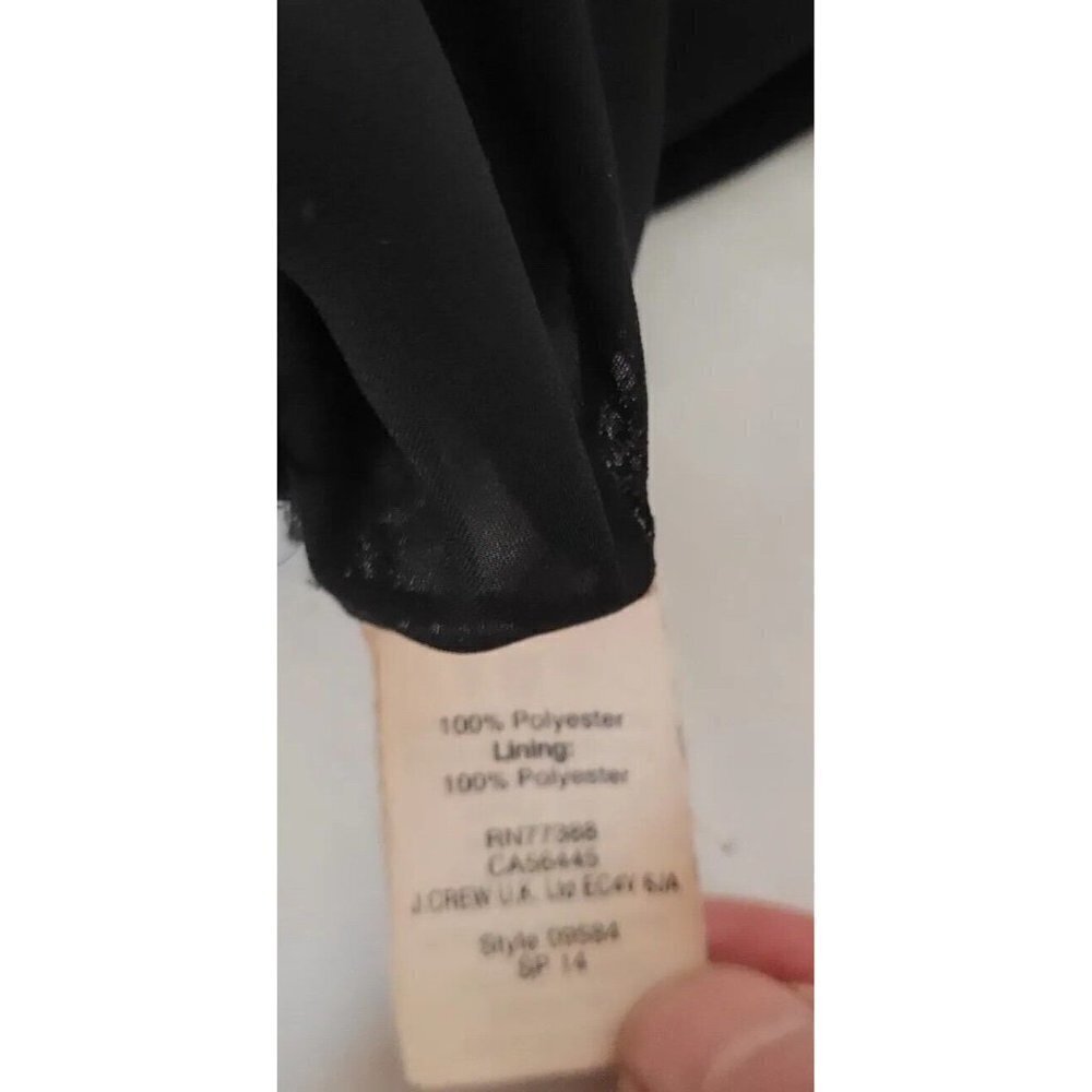J. Crew Black Sheath Dress Womens Sz 4 Lined Business Casual v-neck mid length - Picture 5 of 5